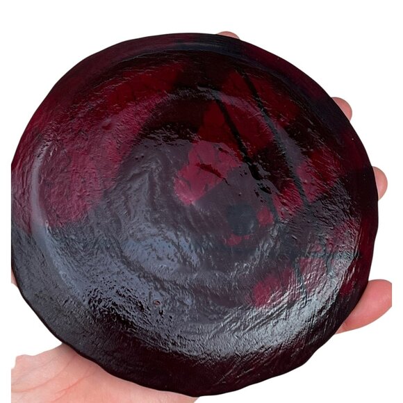 Handcrafted Dichroic Glass Decorative Plate Iridescent Accents 5.25” D Gift - Picture 4 of 10